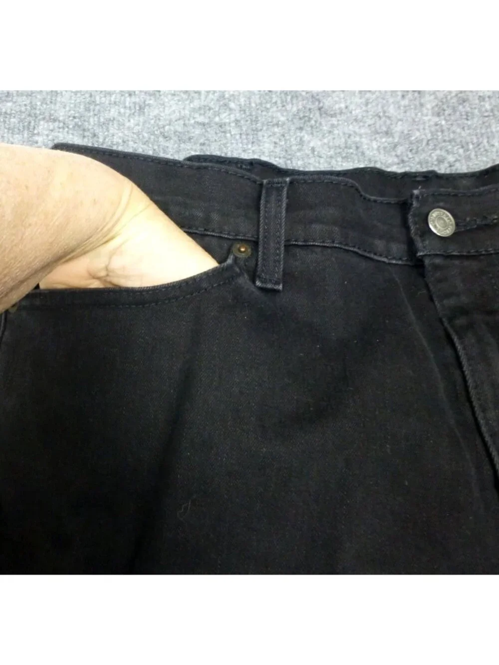 Levis 5 Pocket Mens‎ Black Jeans Straight-Leg Water